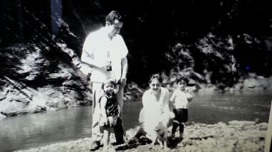 The family on a trip outside of Bogota when it was just the two eldest girls.